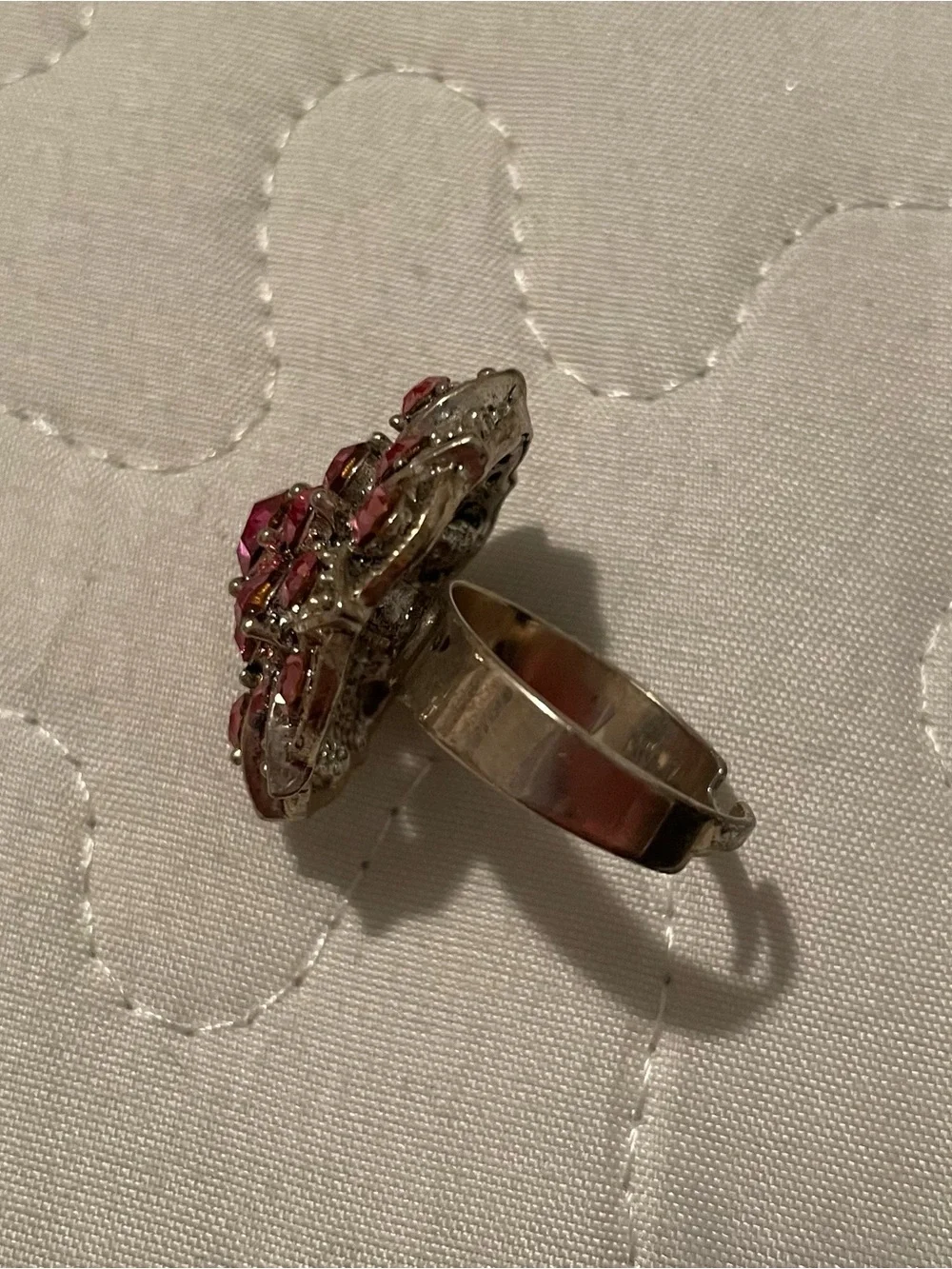 Bright Pink Cluster Cocktail Ring